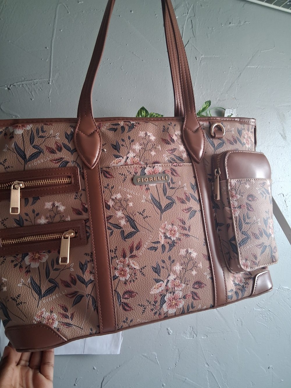 Brown Floral Tote Bag - Picture 1 of 1
